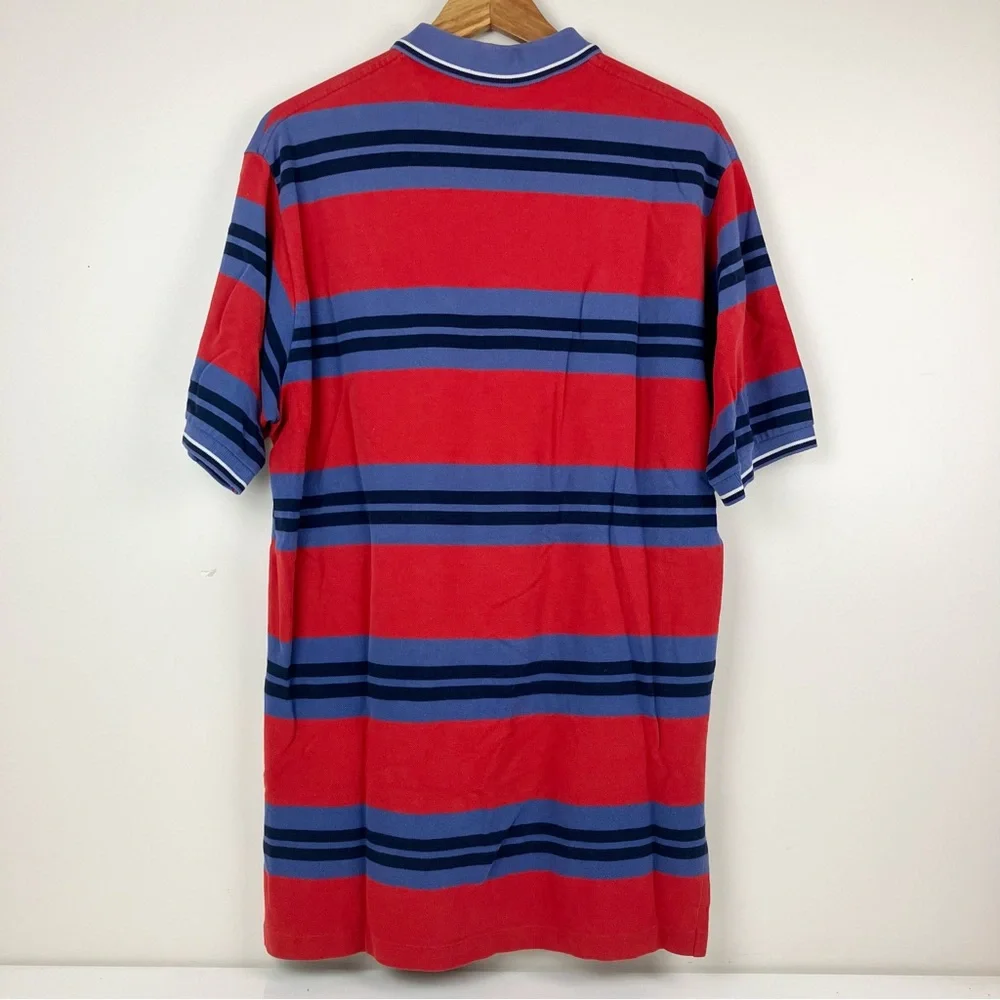 Vintage Polo Ralph Lauren Men’s Striped Polo Short Sleeve Shirt Size XL Red
